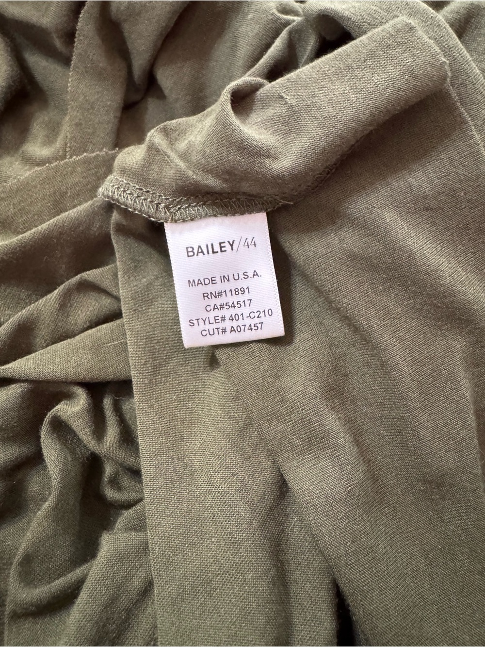 Bailey 44 Olive Ruffle Cold-Shoulder Top - Picture 7 of 11